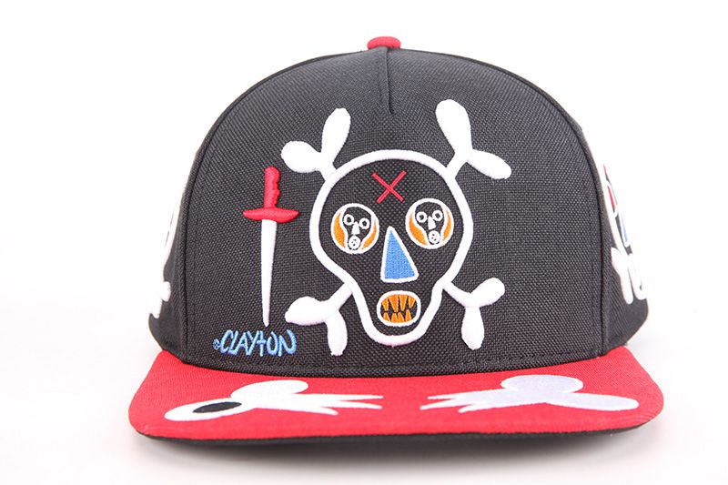 Skull and Sword Embroidered Snapback Caps
