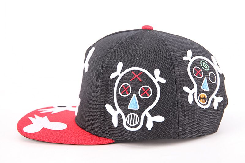 Skull and Sword Embroidered Snapback Caps
