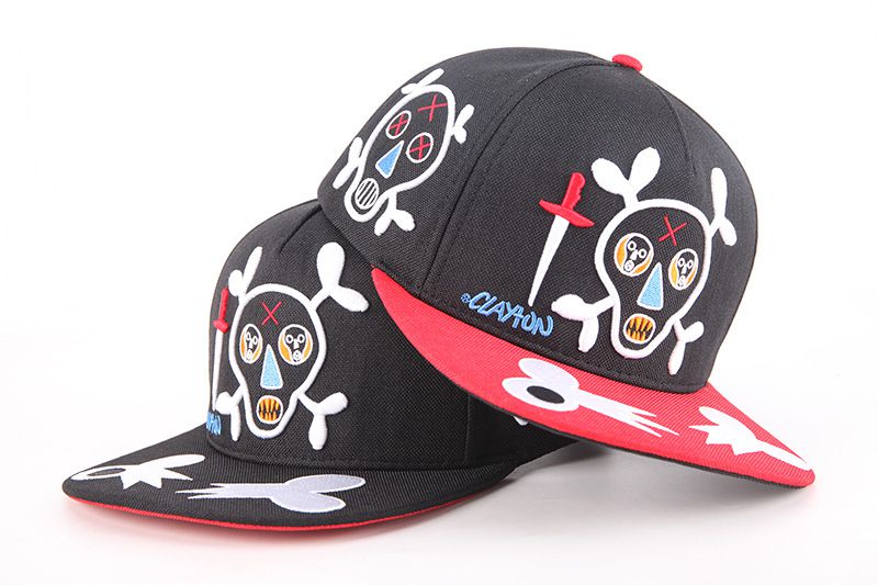 Skull and Sword Embroidered Snapback Caps
