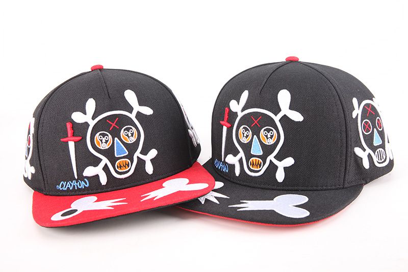 Skull and Sword Embroidered Snapback Caps