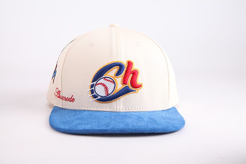 Baseball Embroidered Cap with Blue Suede Brim