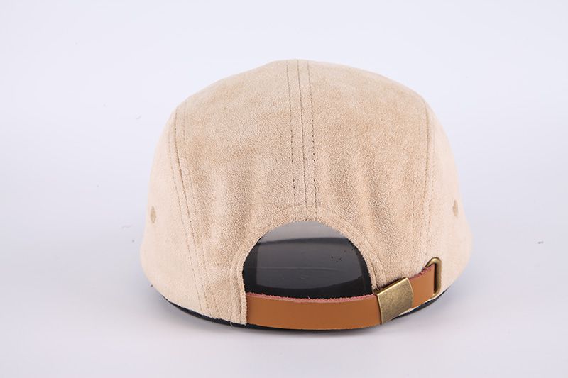 Suede Embroidered 5 Panel Hat